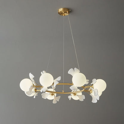 Gingko Orb Chandelier - Modern Design with Adjustable Brightness & LED