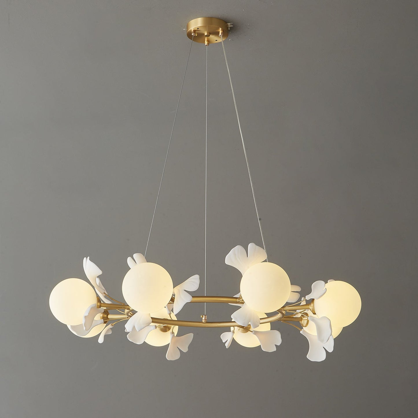 Gingko Orb Chandelier - Modern Design with Adjustable Brightness & LED