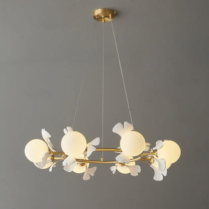 Gingko Orb Chandelier - Modern Design with Adjustable Brightness & LED