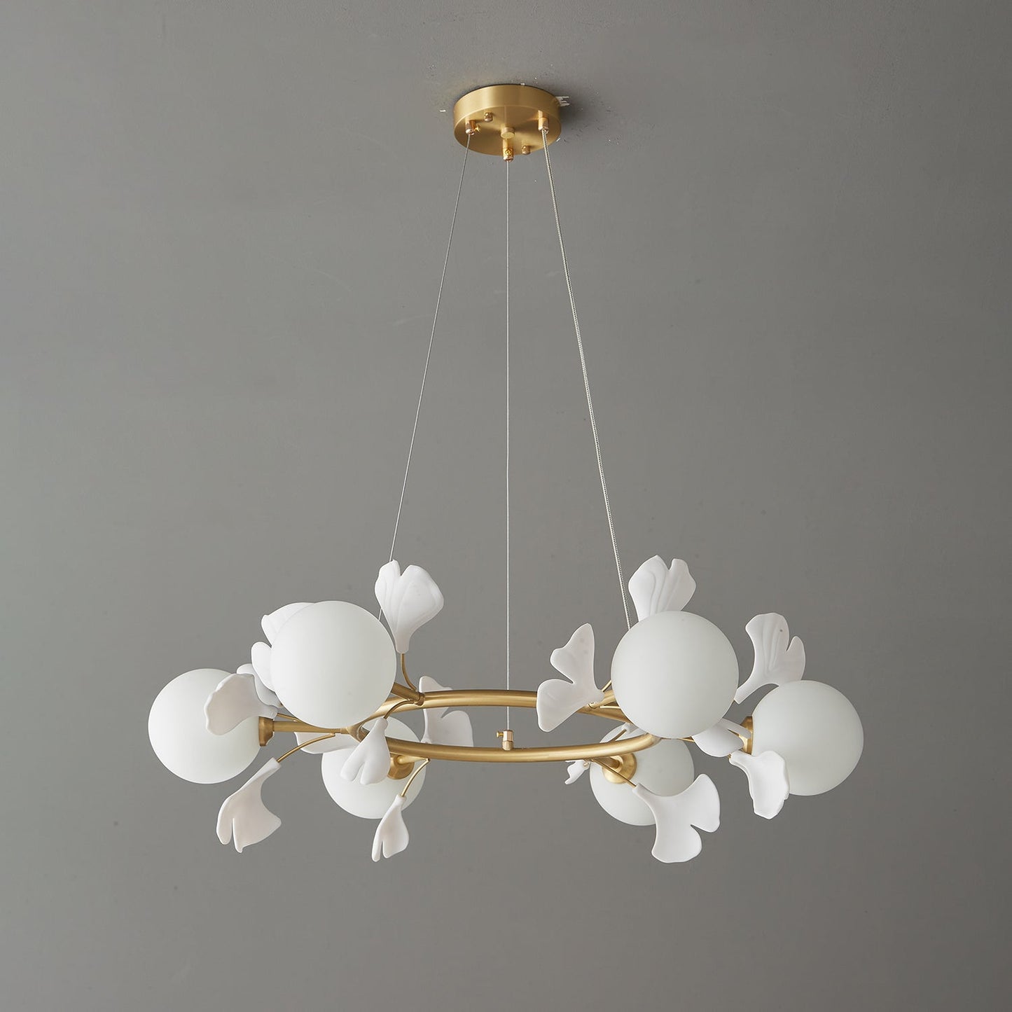 Gingko Orb Chandelier - Modern Design with Adjustable Brightness & LED
