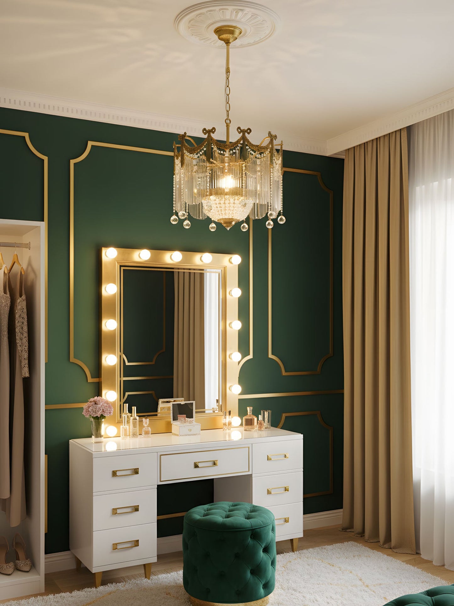 Evangeline Crystal Chandelier - Elegant Design with Dimmable Lighting