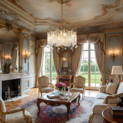 Evangeline Crystal Chandelier - Elegant Design with Dimmable Lighting