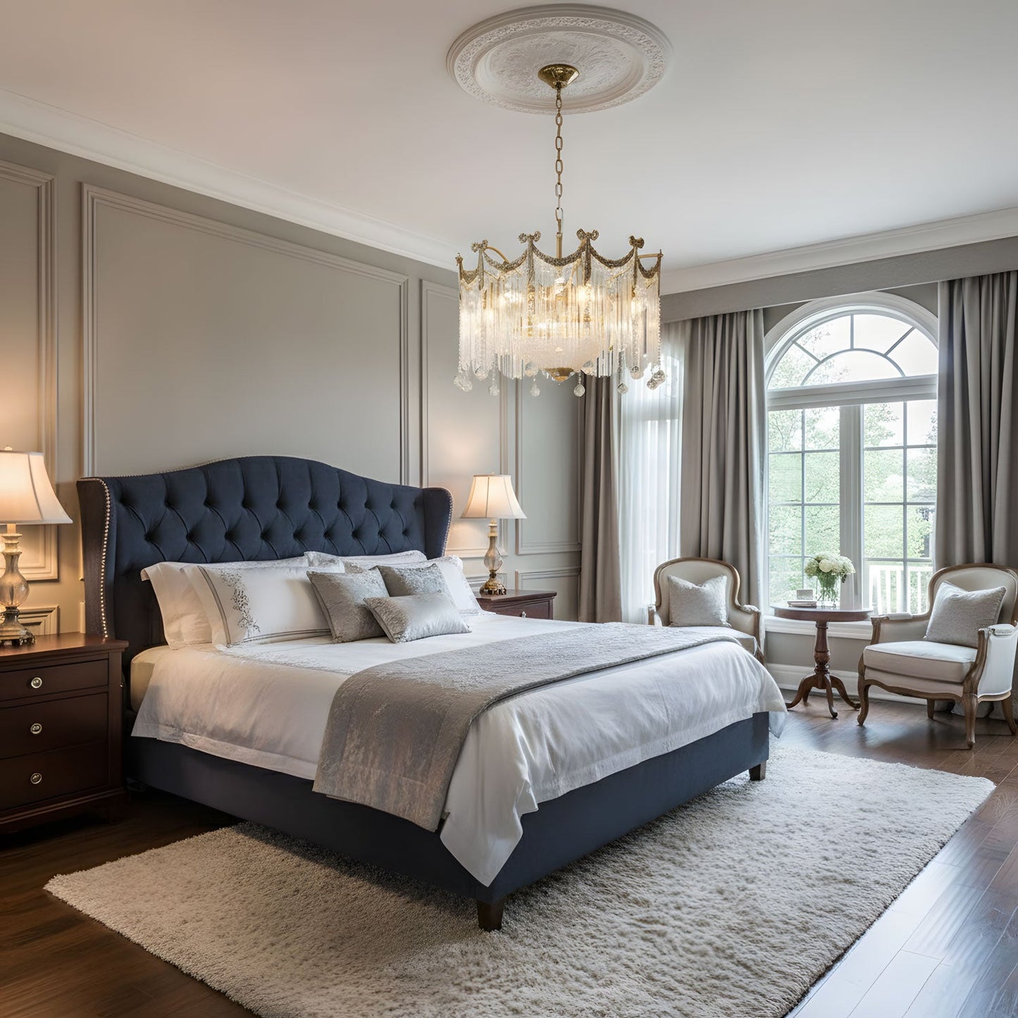 Evangeline Crystal Chandelier - Elegant Design with Dimmable Lighting