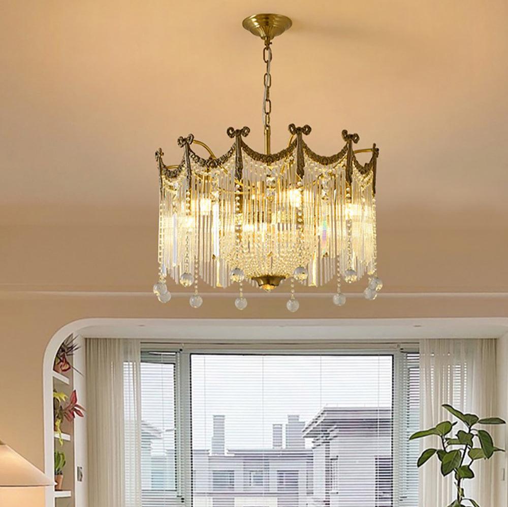 Evangeline Crystal Chandelier - Elegant Design with Dimmable Lighting