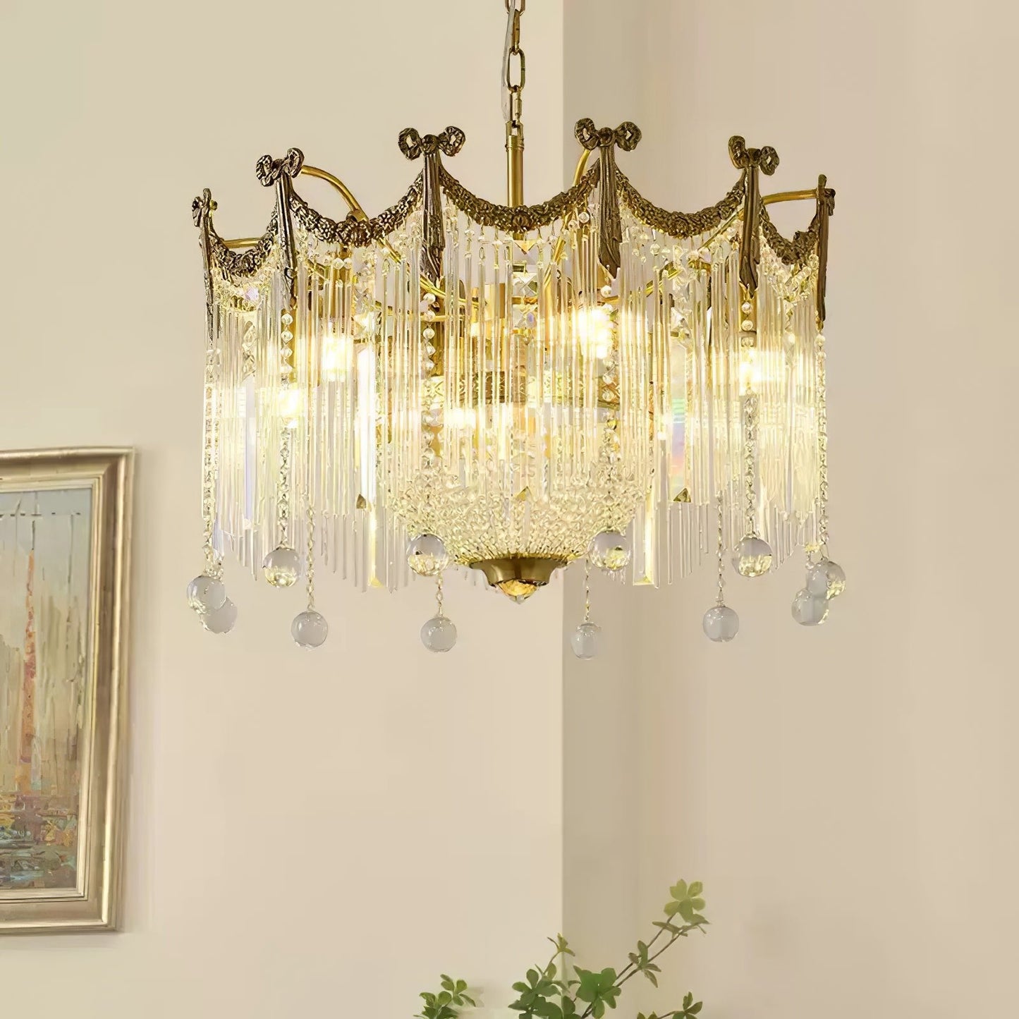 Evangeline Crystal Chandelier - Elegant Design with Dimmable Lighting