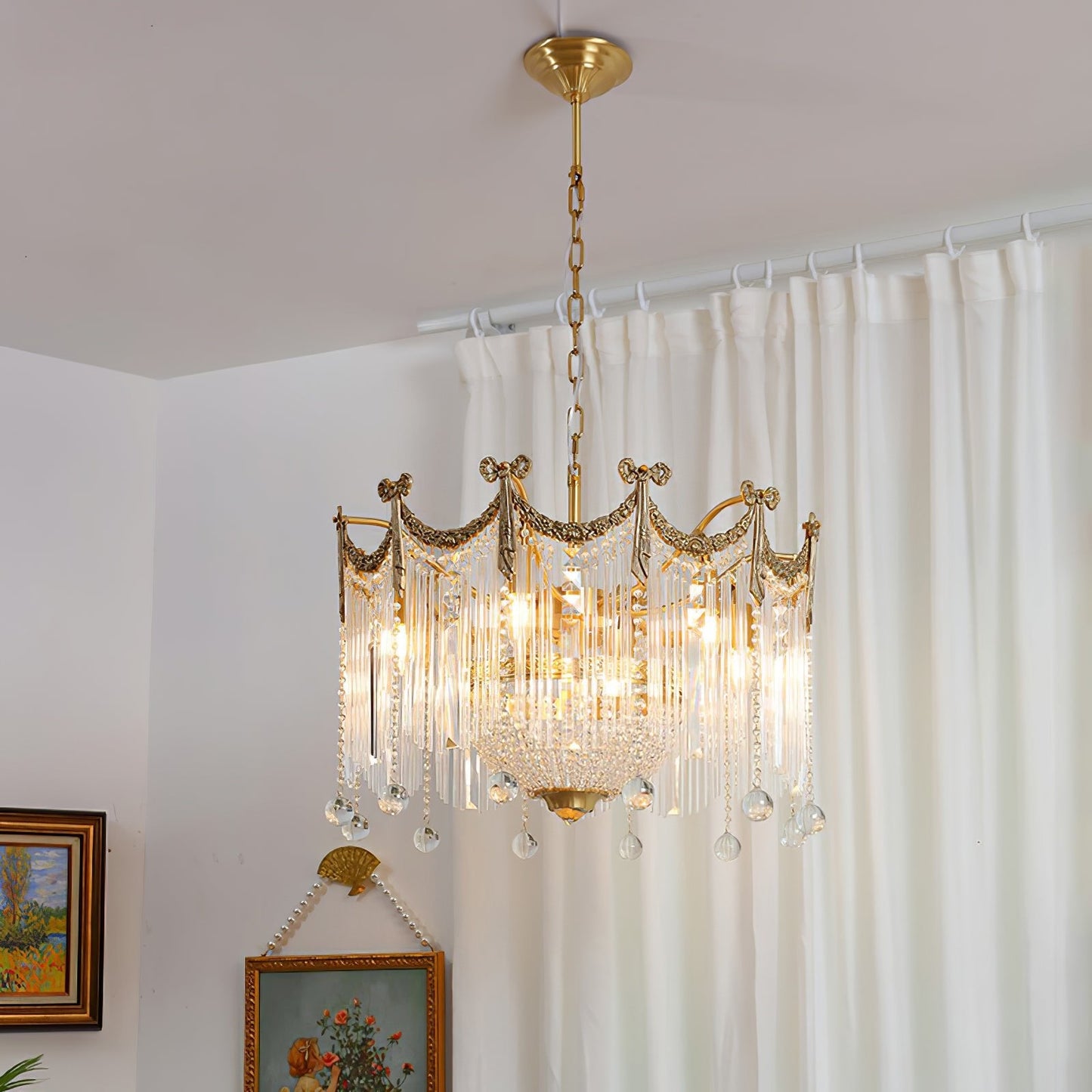 Evangeline Crystal Chandelier - Elegant Design with Dimmable Lighting