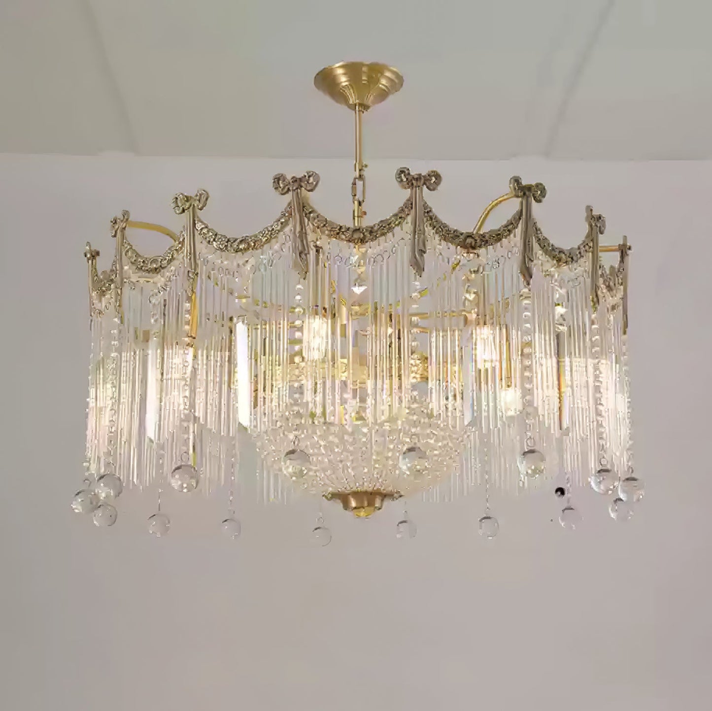 Evangeline Crystal Chandelier - Elegant Design with Dimmable Lighting
