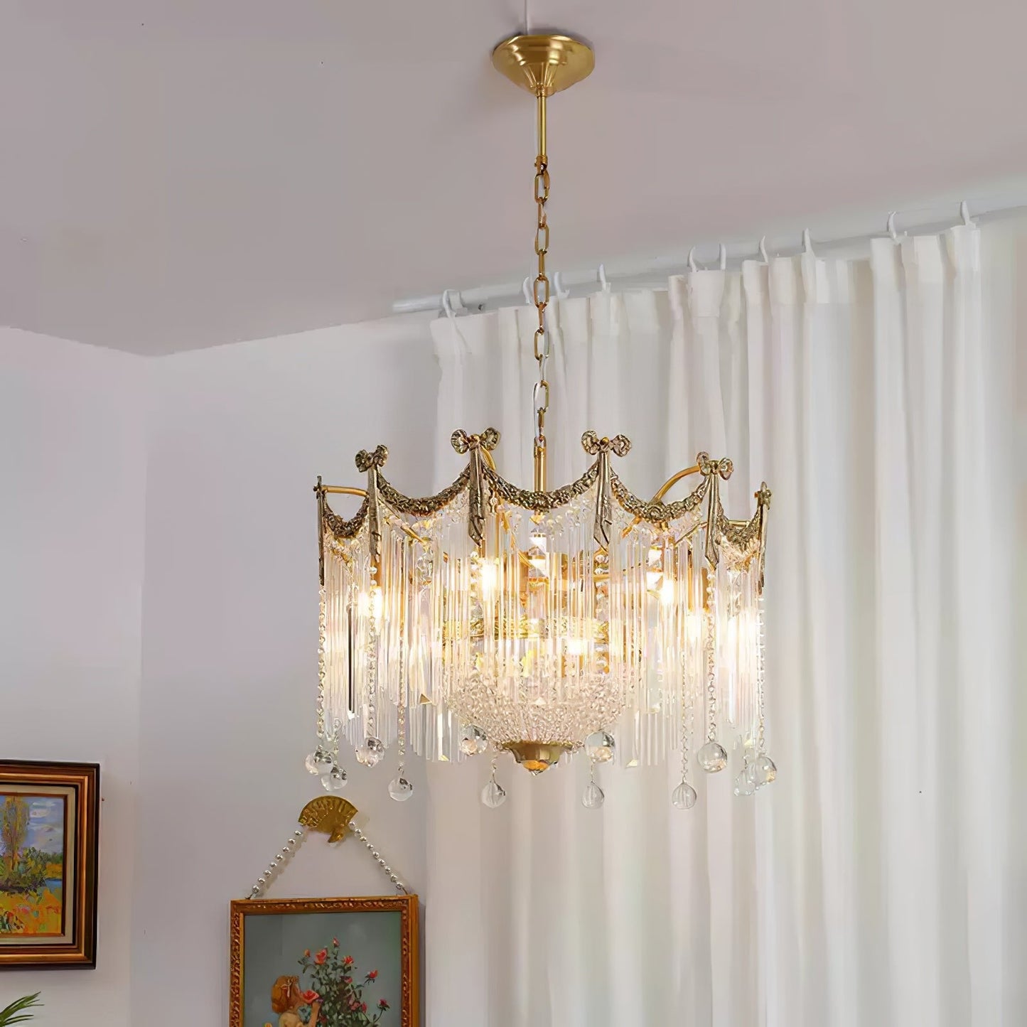 Evangeline Crystal Chandelier - Elegant Design with Dimmable Lighting
