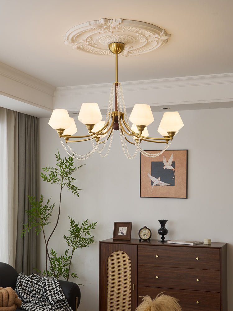 Evora Chandelier - Elegant Crystal Design with Adjustable Height & Dim