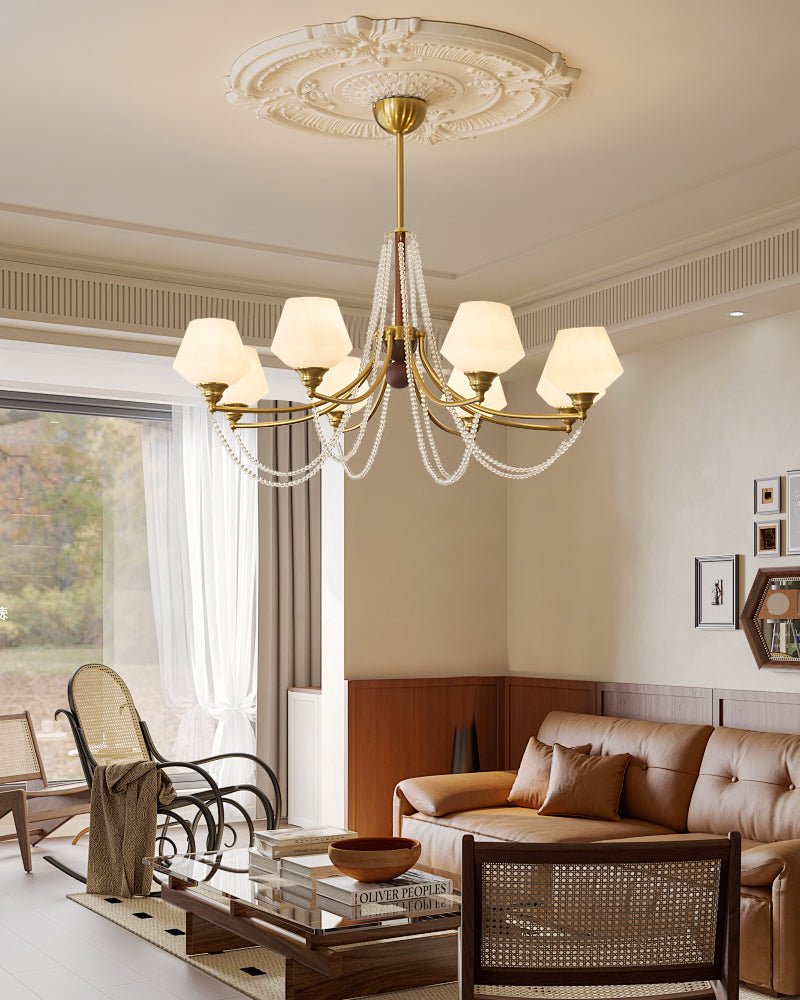 Evora Chandelier - Elegant Crystal Design with Adjustable Height & Dim