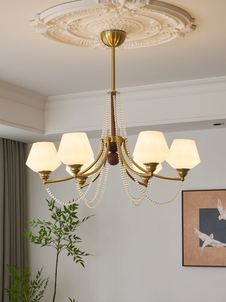 Evora Chandelier - Elegant Crystal Design with Adjustable Height & Dim