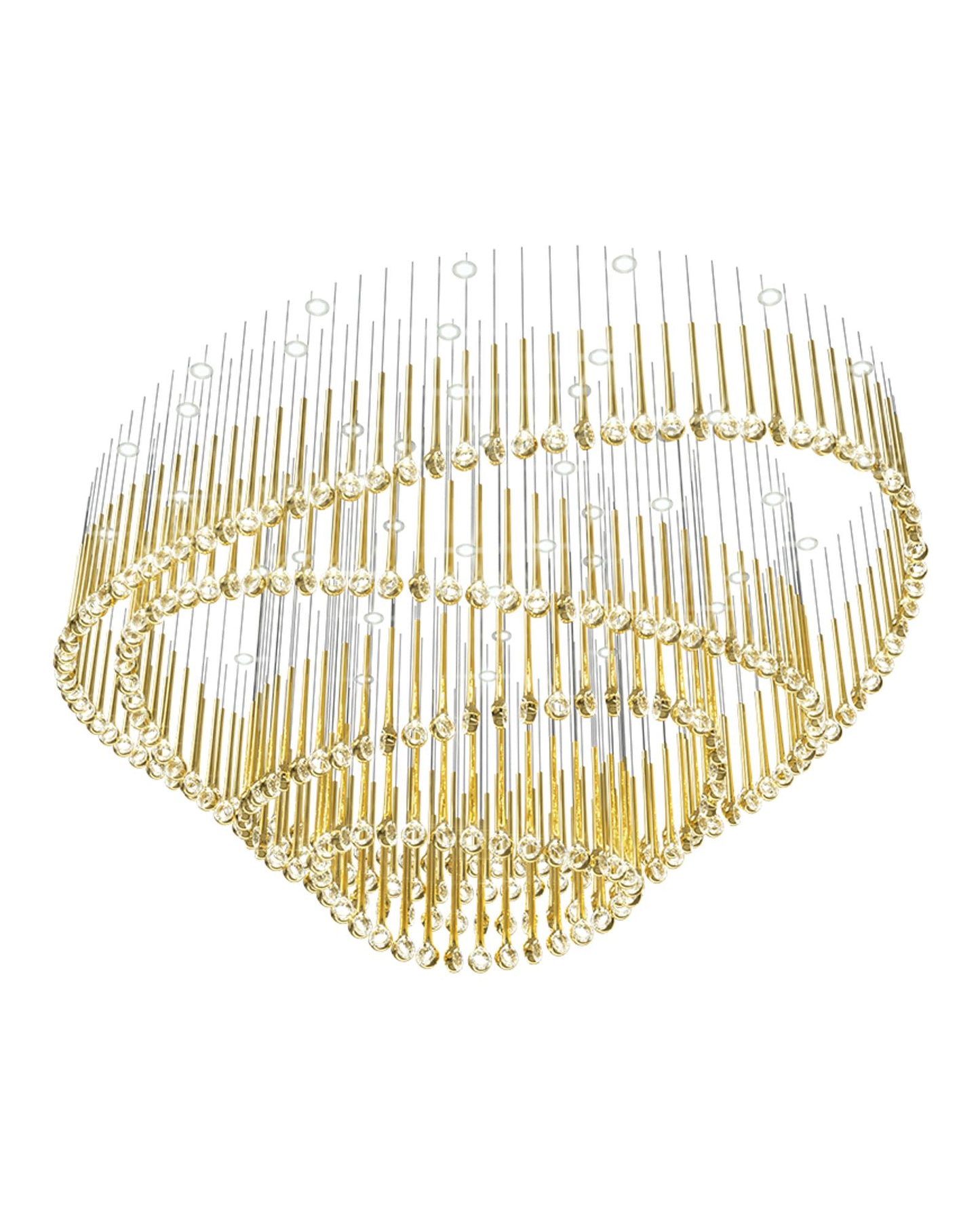 Elegant Eyelet Chandelier - Adjustable Height, Crystal Accents