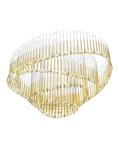 Elegant Eyelet Chandelier - Adjustable Height, Crystal Accents