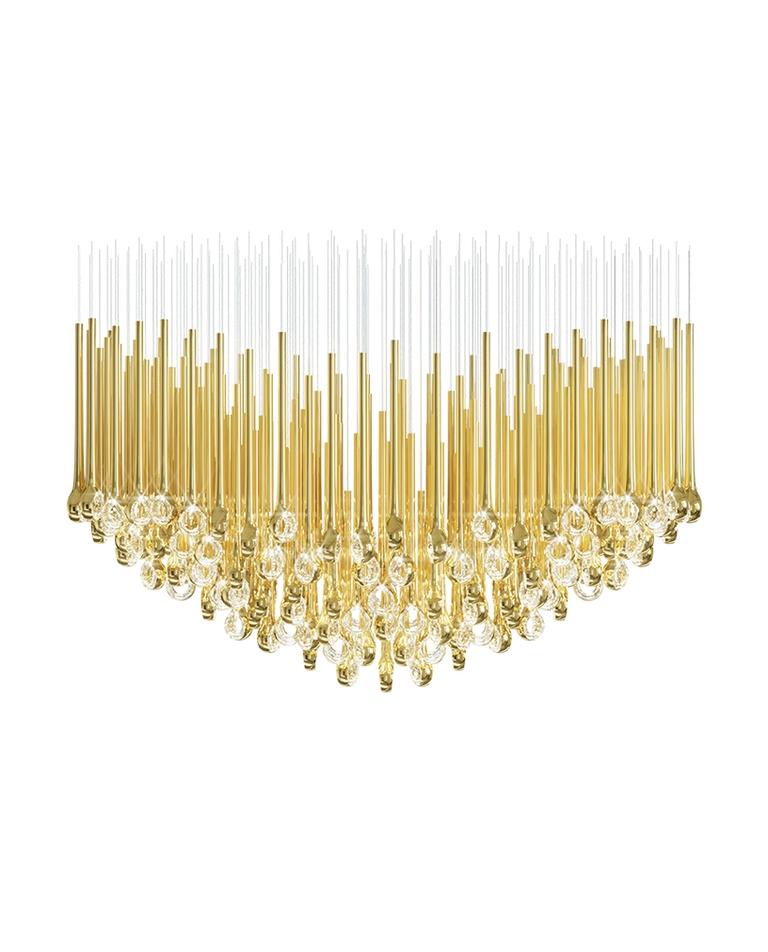 Elegant Eyelet Chandelier - Adjustable Height, Crystal Accents