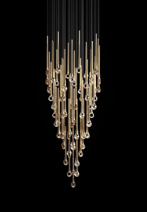 Elegant Eyelet Chandelier - Adjustable Height, Crystal Accents