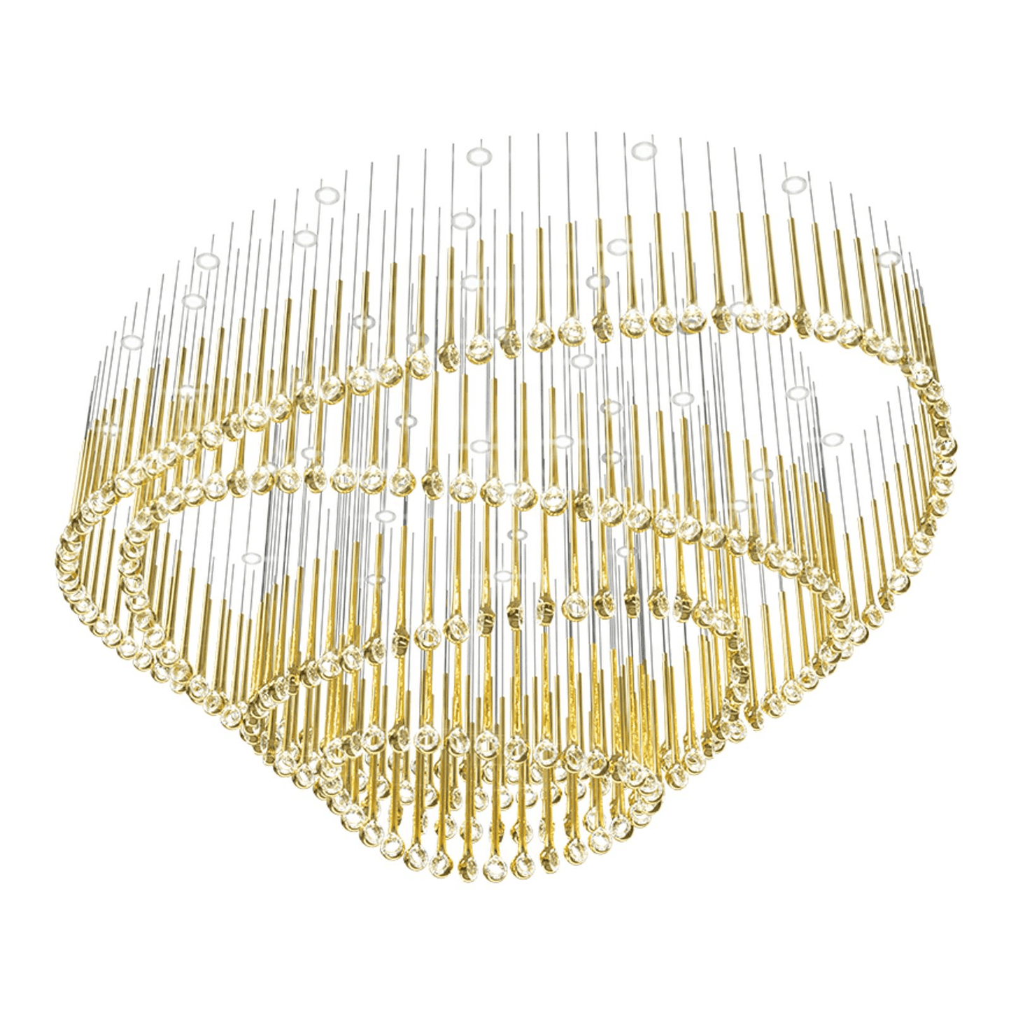 Elegant Eyelet Chandelier - Adjustable Height, Crystal Accents