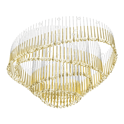 Elegant Eyelet Chandelier - Adjustable Height, Crystal Accents