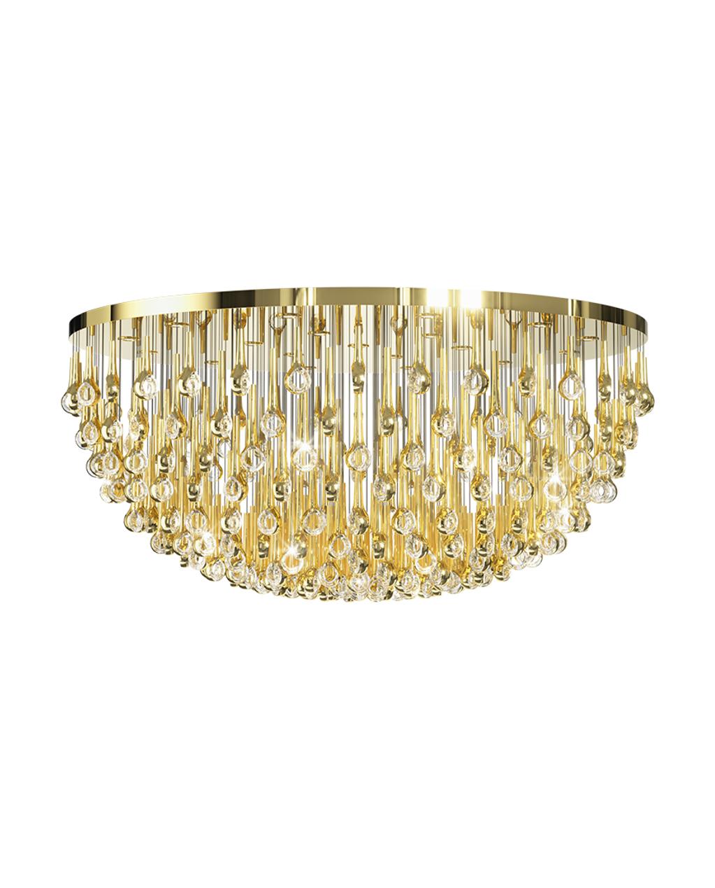 Elegant Eyelet Chandelier - Adjustable Height, Crystal Accents