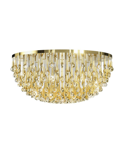 Elegant Eyelet Chandelier - Adjustable Height, Crystal Accents