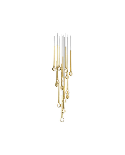 Elegant Eyelet Chandelier - Adjustable Height, Crystal Accents