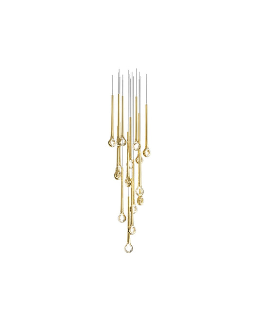 Elegant Eyelet Chandelier - Adjustable Height, Crystal Accents