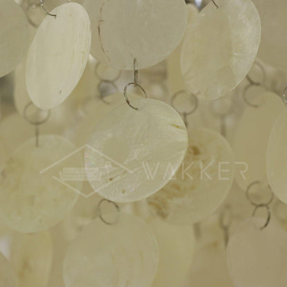 Elegant Round Shell Chandelier with Adjustable Height & Soft Lighting