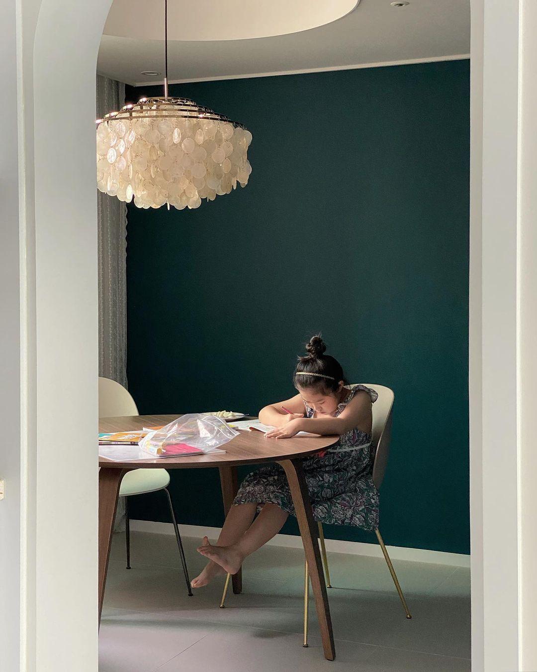 Elegant Round Shell Chandelier with Adjustable Height & Soft Lighting