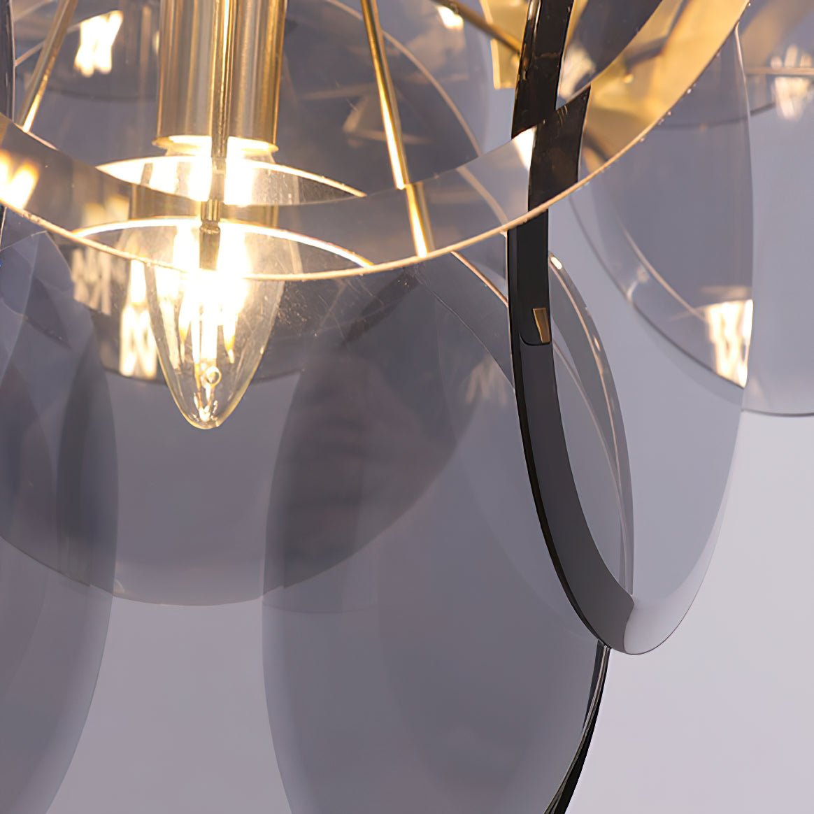 Velora Amber Disc Chandelier - Elegant Design with Adjustable Height