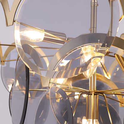 Velora Amber Disc Chandelier - Elegant Design with Adjustable Height