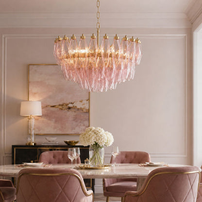Facet Bloom Modern Chandelier - Elegant Design, Adjustable Height