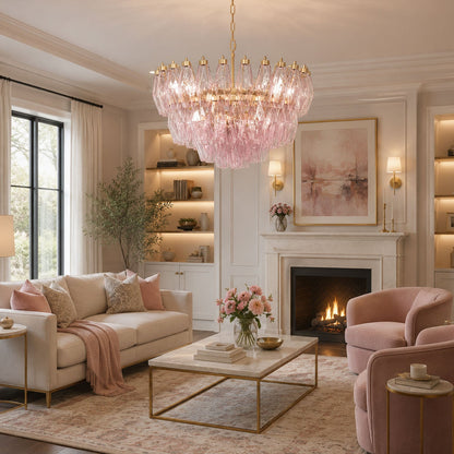 Facet Bloom Modern Chandelier - Elegant Design, Adjustable Height