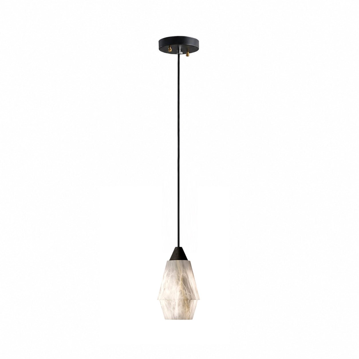 Faceted Alabaster Cluster Chandelier - Elegant Design & Adjustable Hei