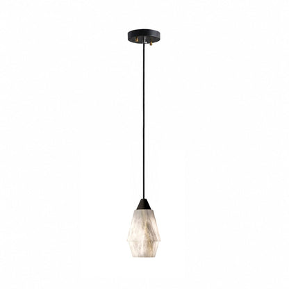 Faceted Alabaster Cluster Chandelier - Elegant Design & Adjustable Hei