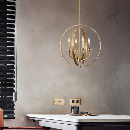 Rustic Farmhouse Lantern Chandelier with Adjustable Height & Warm Glow
