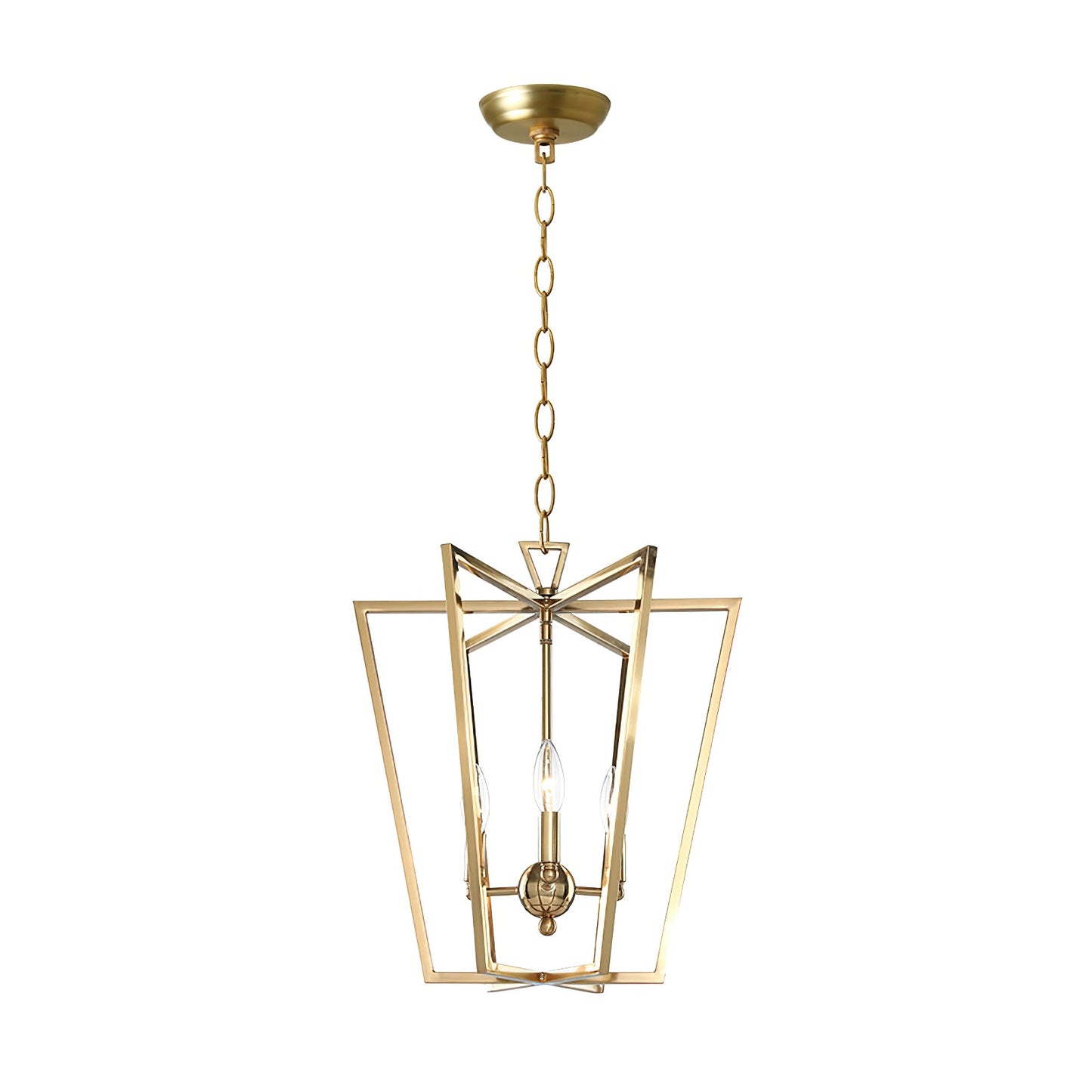 Rustic Farmhouse Lantern Chandelier with Adjustable Height & Warm Glow