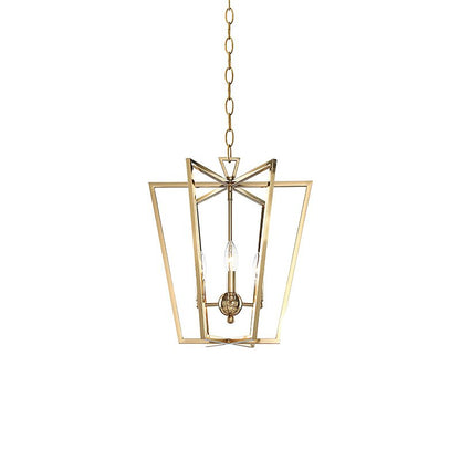 Rustic Farmhouse Lantern Chandelier with Adjustable Height & Warm Glow