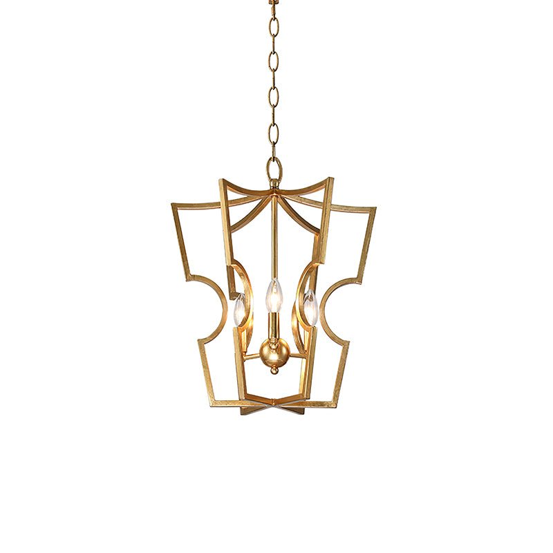 Rustic Farmhouse Lantern Chandelier with Adjustable Height & Warm Glow