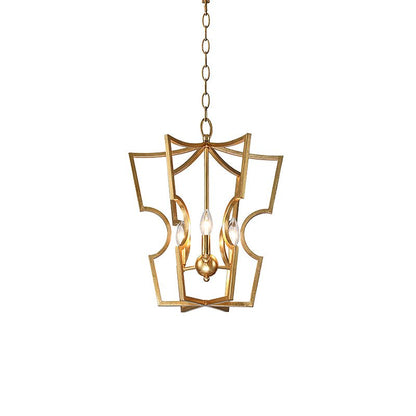 Rustic Farmhouse Lantern Chandelier with Adjustable Height & Warm Glow
