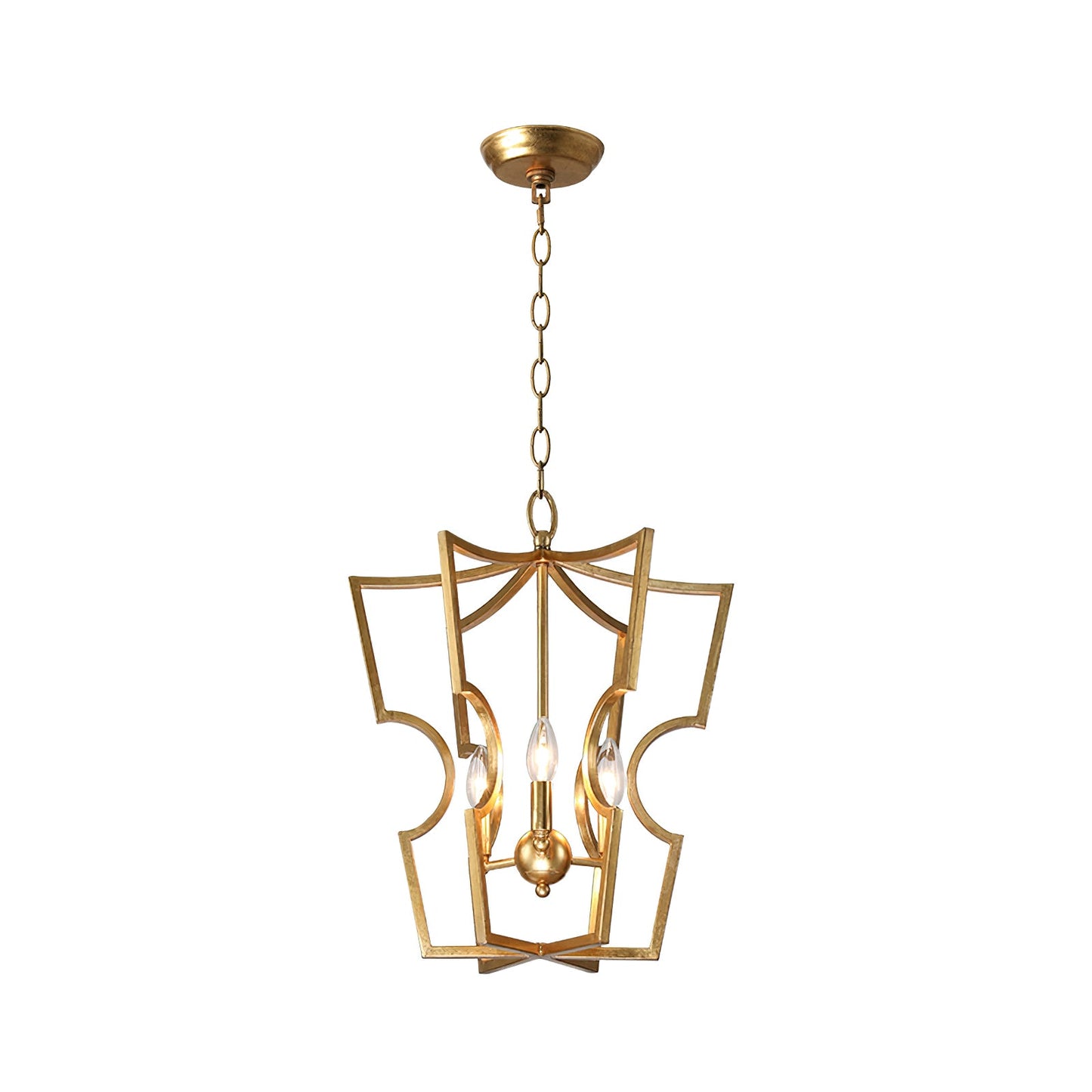 Rustic Farmhouse Lantern Chandelier with Adjustable Height & Warm Glow