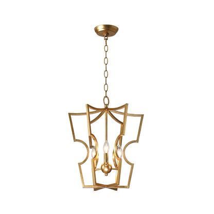 Rustic Farmhouse Lantern Chandelier with Adjustable Height & Warm Glow