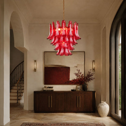 Fiametta Elegant Glass Chandelier - Adjustable Height, Crystal Accents