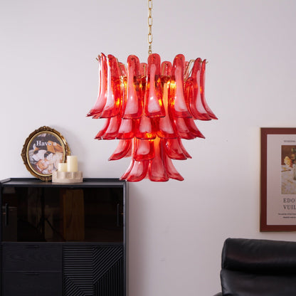 Fiametta Elegant Glass Chandelier - Adjustable Height, Crystal Accents