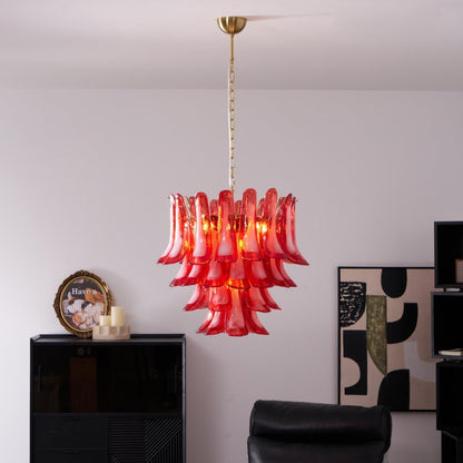 Fiametta Elegant Glass Chandelier - Adjustable Height, Crystal Accents