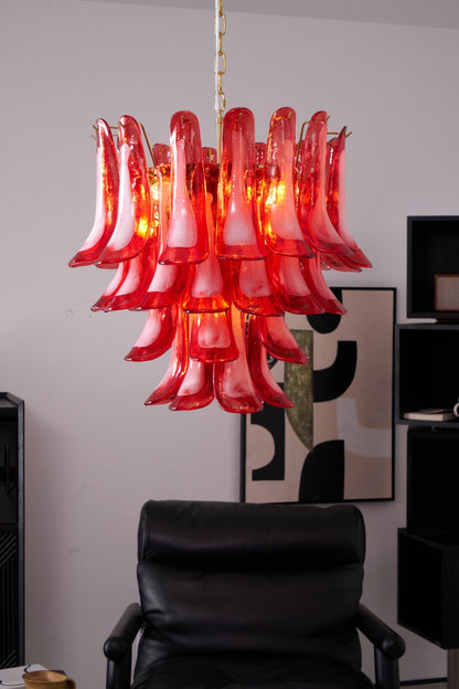 Fiametta Elegant Glass Chandelier - Adjustable Height, Crystal Accents