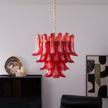Fiametta Elegant Glass Chandelier - Adjustable Height, Crystal Accents