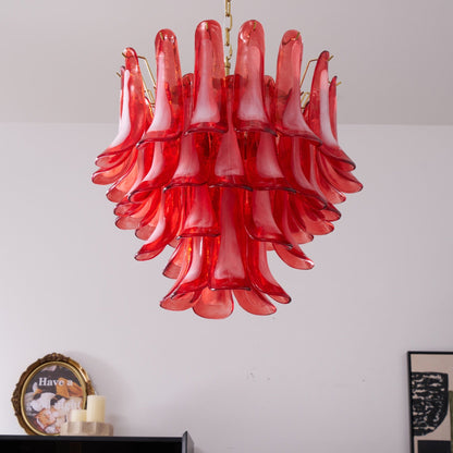 Fiametta Elegant Glass Chandelier - Adjustable Height, Crystal Accents