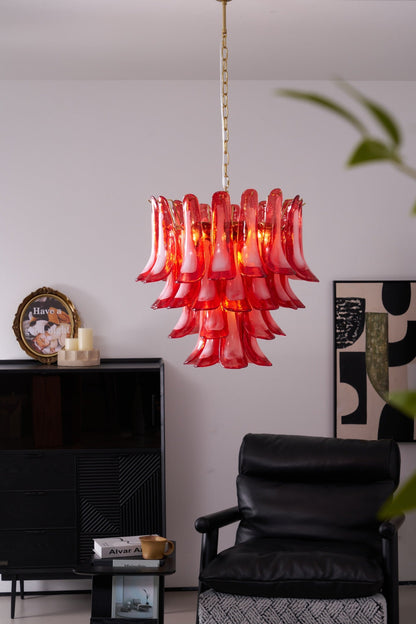 Fiametta Elegant Glass Chandelier - Adjustable Height, Crystal Accents