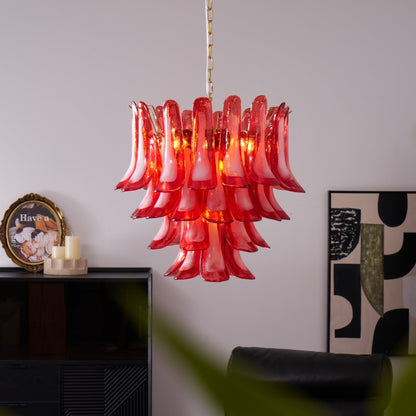 Fiametta Elegant Glass Chandelier - Adjustable Height, Crystal Accents