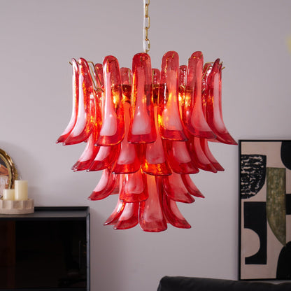 Fiametta Elegant Glass Chandelier - Adjustable Height, Crystal Accents