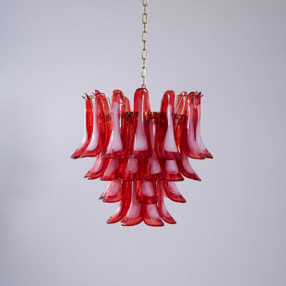 Fiametta Elegant Glass Chandelier - Adjustable Height, Crystal Accents